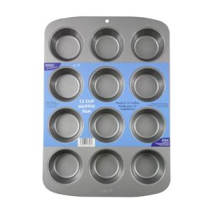PME - Molde 12 cupcakes de acero al carbono 37,3 x 26,1 x 3,12 cm.