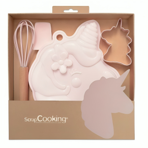 ScrapCooking - Set infantil 4 piezas de unicornio para tarta