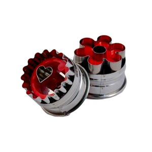 PastKolor – Set 2 cortadores metálicos, Flor y Corazón