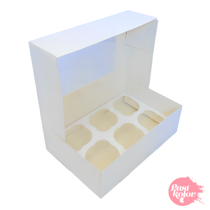 PastKolor - Caja blanca para 6 cupcakes con ventana