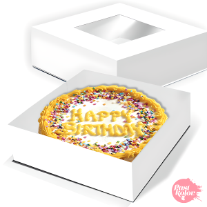 PastKolor - Caja blanca para tarta con ventana, 32,5 cm