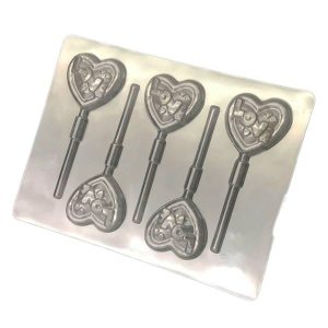 Sweetkolor - Molde piruletas de chocolate en forma de corazones "love"