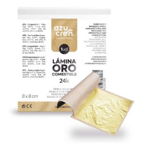 Azucren - Lámina de Oro comestible 8 x 8 cm.