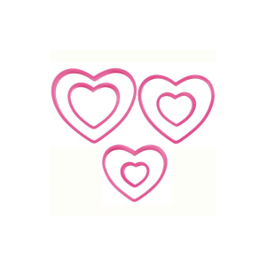 Wilton - Set 6 Cortadores corazón plástico